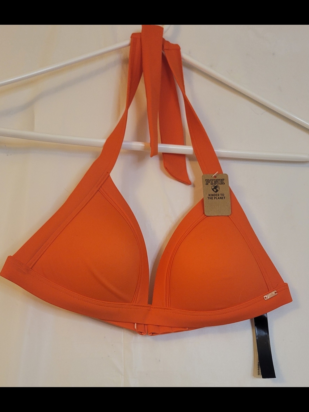 PINK Victoria's Secret Orange Halter Bikini Top